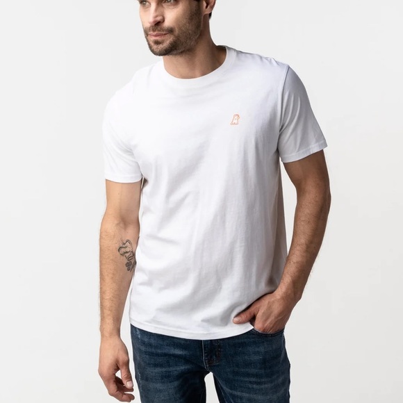 James Bark Men's JB Logo White Graphic Tee Sz L - Picture 2 of 8